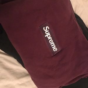 burgundy supreme hoodie